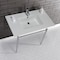 Fauceture KVPB372271CP 37-Inch Console Sink with Brass Legs (Single Faucet Hole), White/Polished Chrome KVPB372271CP - alternate 2